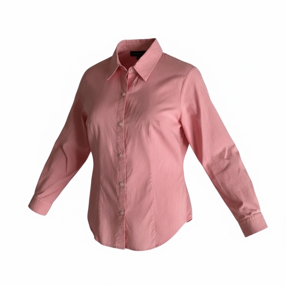 Ladies Jones New York Longsleeve Button Down Blouse Career Shirt, Coral, 14